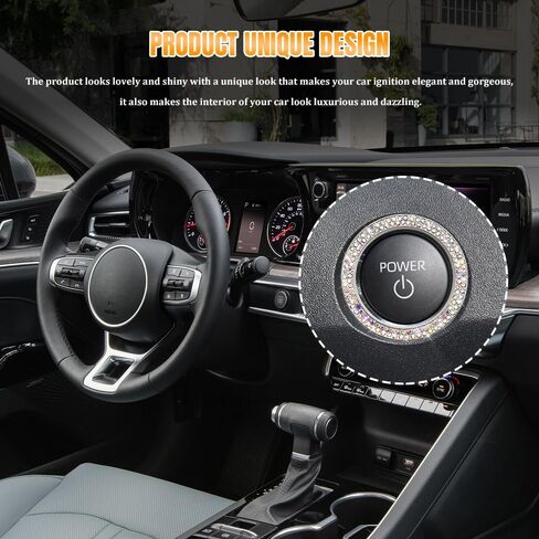 Car Engine Start Stop Decoration Ring, Car Start Button Cover, Push to Start Button Start Engine Ring, Car Accessories Push Start Button Ignition Ring Sticker for Women (Pink, 1PCS) in Saudi Arabia