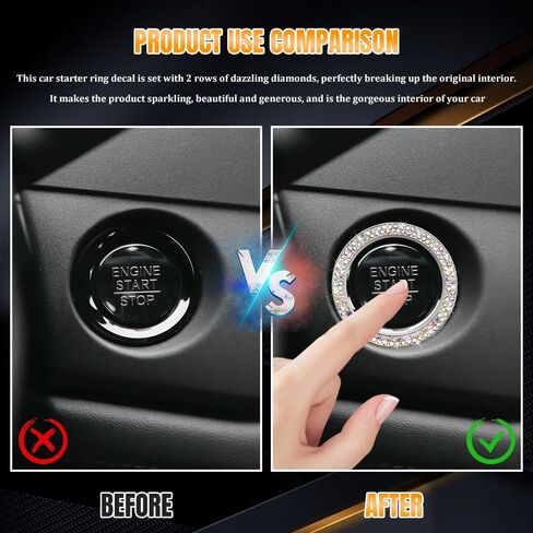 Car Engine Start Stop Decoration Ring, Car Start Button Cover, Push to Start Button Start Engine Ring, Car Accessories Push Start Button Ignition Ring Sticker for Women (Pink, 1PCS) in Saudi Arabia