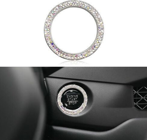 Car Engine Start Stop Decoration Ring, Car Start Button Cover, Push to Start Button Start Engine Ring, Car Accessories Push Start Button Ignition Ring Sticker for Women (Pink, 1PCS) in Saudi Arabia