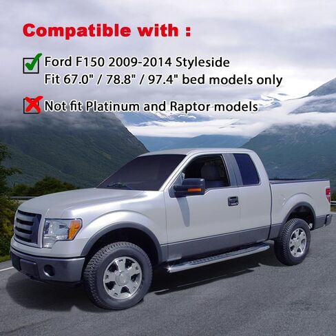 ALLGOOD 4 PCS Fender Flares, Compatible with Ford F150 2015-2017, Replacement Fender Flares, Black in Saudi Arabia