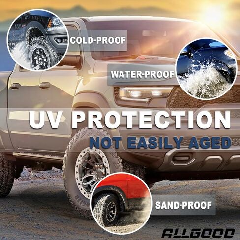ALLGOOD 4 PCS Fender Flares, Compatible with Ford F150 2015-2017, Replacement Fender Flares, Black in Saudi Arabia