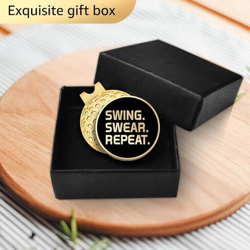 قد تكون الدورة معك علامة كرة جولف ذهبية سوداء مع مشبك قبعة مغناطيسي، هدايا وإكسسوارات جولف مضحكة للرجال والنساء، عيد ميلاد لمحبي الجولف، هدية مبتكرة للجولف in Kuwait