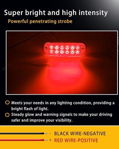 UNXMRFF 4-Pack LED Truck Emergency Strobe Lights 12 LED Amber Surface Mount Flashing Lights Waterproof Warning Emergency Flashing Lights Construction Caution Lights for Vehicles Motorcycles ATV 12-80V in Kuwait