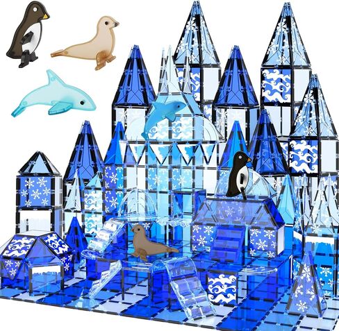 TOY Life Magnetic Tiles for Kids Ages 4-8, Magnetic Toys for Toddlers 3+, Magnet Tile Building Toy for Kids Ages 3-5, Magnet Building Tiles, Toddlers Preschool in Saudi Arabia