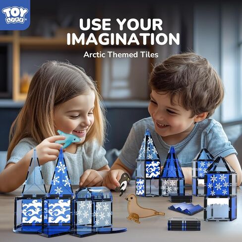 TOY Life Magnetic Tiles for Kids Ages 4-8, Magnetic Toys for Toddlers 3+, Magnet Tile Building Toy for Kids Ages 3-5, Magnet Building Tiles, Toddlers Preschool in Saudi Arabia