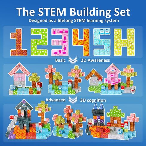 Magnetic Blocks - 150PCS Magnetic Building Blocks, STEM Constructions Magnet Blocks for Boys Girls Age 3 4 5 6 7 8 9 10, Sensory Stacking Toy Christmas Birthday Gifts for Kids in Saudi Arabia