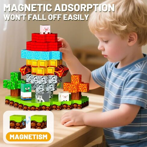 Magnetic Blocks 150PCS for Kids, Building Toys for Boys & Girls Ages 3-5 6-8 8-12. STEM Learning, Montessori, Fidget, Sensory Cubes. Magnet Tiles Block Gifts for Toddler 3+ Year Old in Saudi Arabia