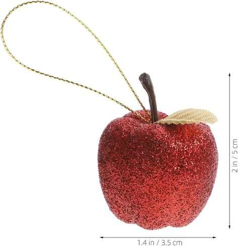 20 قطعة من Garneck قلادة تفاح عيد الميلاد para De Mujer ديكور داخلي لعيد الميلاد صناعي الفقرة زينة شجرة عيد الميلاد زينة بلاستيكية لامعة تفاح in Kuwait