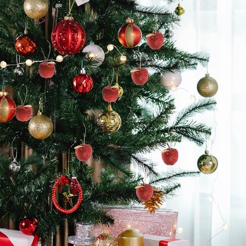 20 قطعة من Garneck قلادة تفاح عيد الميلاد para De Mujer ديكور داخلي لعيد الميلاد صناعي الفقرة زينة شجرة عيد الميلاد زينة بلاستيكية لامعة تفاح in Kuwait