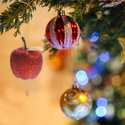 20 قطعة من Garneck قلادة تفاح عيد الميلاد para De Mujer ديكور داخلي لعيد الميلاد صناعي الفقرة زينة شجرة عيد الميلاد زينة بلاستيكية لامعة تفاح in Kuwait
