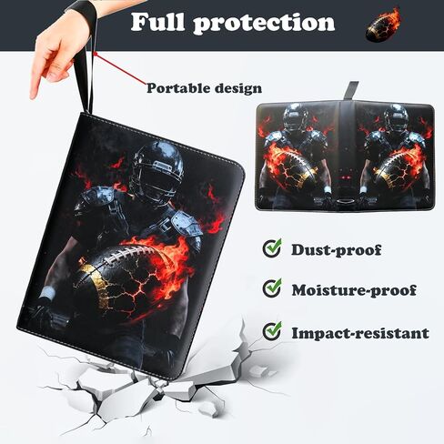 Football Card Binder 900 Pockets, Trading Card Holder with Detachable Sleeves, Portable Collector Album Sports Card and Football Cards 2025-2026 in Saudi Arabia