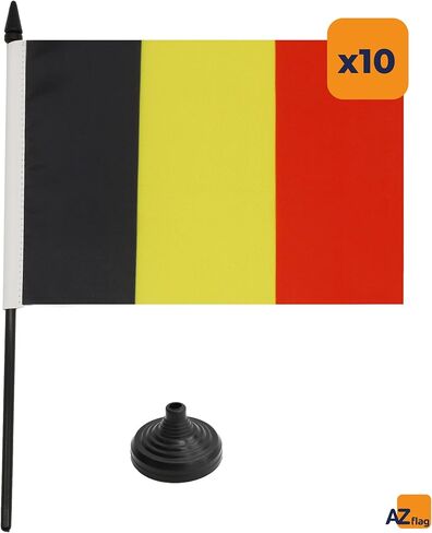 علم طاولة AZ FLAG Germany مقاس 4 بوصة × 6 بوصة - علم مكتب ألماني مقاس 15 × 10 سم - عصا وقاعدة بلاستيكية سوداء in Kuwait