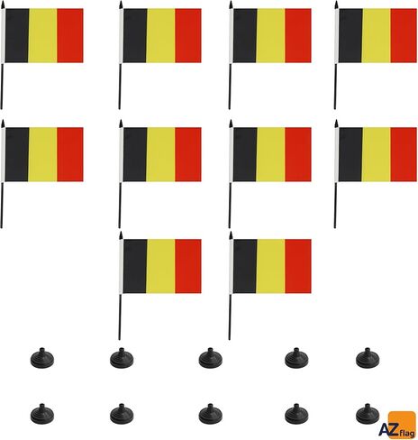 علم طاولة AZ FLAG Germany مقاس 4 بوصة × 6 بوصة - علم مكتب ألماني مقاس 15 × 10 سم - عصا وقاعدة بلاستيكية سوداء in Kuwait