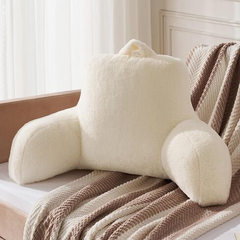 وسادة قراءة من الفرو المنفوش من جيلتشي للبالغين والأطفال، مقاس موحد، أساسيات جامعية أنيقة للفتيات، وسادة خلفية غامضة للجلوس في السرير، هدية رائعة للمراهقين، وسادة دعم للذراع أثناء الجلوس في السرير in Kuwait