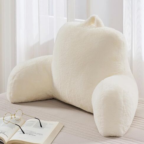 وسادة قراءة من الفرو المنفوش من جيلتشي للبالغين والأطفال، مقاس موحد، أساسيات جامعية أنيقة للفتيات، وسادة خلفية غامضة للجلوس في السرير، هدية رائعة للمراهقين، وسادة دعم للذراع أثناء الجلوس في السرير in Kuwait