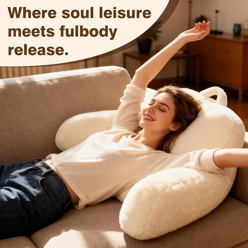 وسادة قراءة من الفرو المنفوش من جيلتشي للبالغين والأطفال، مقاس موحد، أساسيات جامعية أنيقة للفتيات، وسادة خلفية غامضة للجلوس في السرير، هدية رائعة للمراهقين، وسادة دعم للذراع أثناء الجلوس في السرير in Kuwait