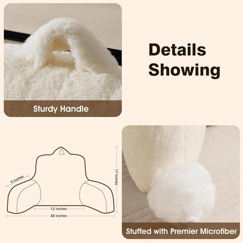 وسادة قراءة من الفرو المنفوش من جيلتشي للبالغين والأطفال، مقاس موحد، أساسيات جامعية أنيقة للفتيات، وسادة خلفية غامضة للجلوس في السرير، هدية رائعة للمراهقين، وسادة دعم للذراع أثناء الجلوس في السرير in Kuwait