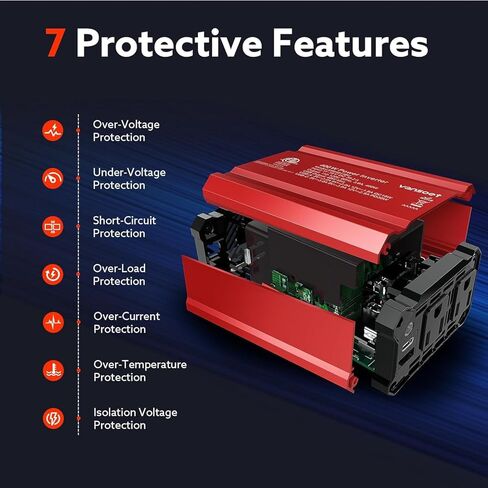 400W Power Inverter: Car Inverter with PD 30W USB C Port and QC 18W USB Port - 48W Max USB Output - DC 12V to AC 110V Inverter - Car Plug Adapter Outlet Inverter for Laptop, Phones, Camera in Saudi Arabia