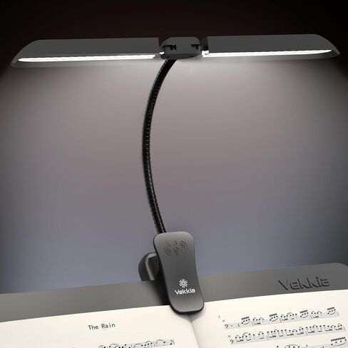 Vekkia 64 Led Rechargeable Music Stand Light, Folding Clip On Piano Lamp, Portable Professional 5 Brightness×3 Color Temperature, Perfect for Grand Piano, Book Reading. in Saudi Arabia
