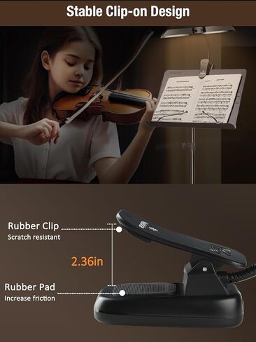 Vekkia 64 Led Rechargeable Music Stand Light, Folding Clip On Piano Lamp, Portable Professional 5 Brightness×3 Color Temperature, Perfect for Grand Piano, Book Reading. in Saudi Arabia