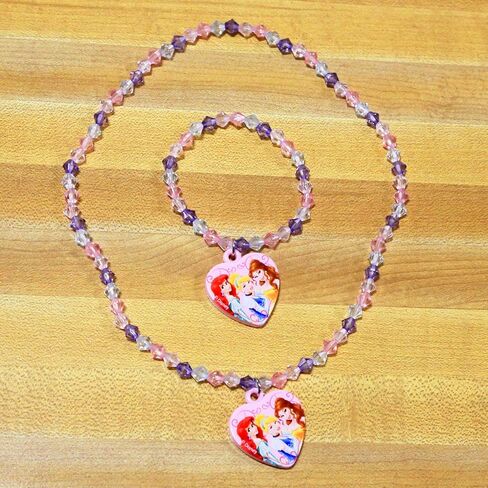 Disney Princess Necklace & Bracelet Set 2 Styles in Saudi Arabia