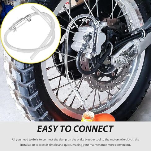Car Brake Bleeder Hose, One Way Check Valve Clutch System Bleeding Tool Kit with Tube & Clamp, Hydraulic Brake Fluid Bleeder Hose Replacement for Most Cars Motorcycles in Saudi Arabia