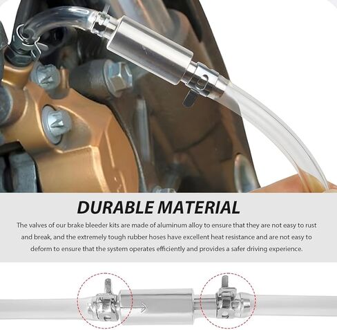 Car Brake Bleeder Hose, One Way Check Valve Clutch System Bleeding Tool Kit with Tube & Clamp, Hydraulic Brake Fluid Bleeder Hose Replacement for Most Cars Motorcycles in Saudi Arabia
