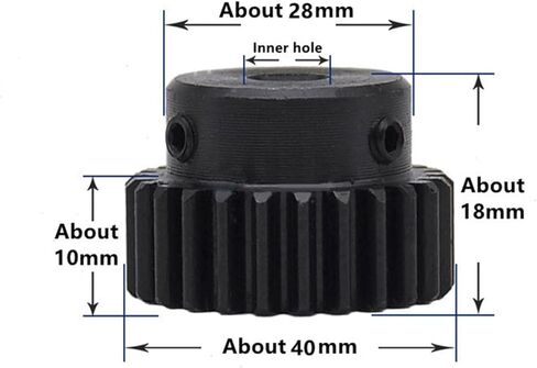 Spur Gear 1M 38 Teeth 45# Steel Blackened Boss Inner Hole 6/8/10/12/14/15mm 7-9Pcs(8PCS 1m38T,Hole 10) in Saudi Arabia