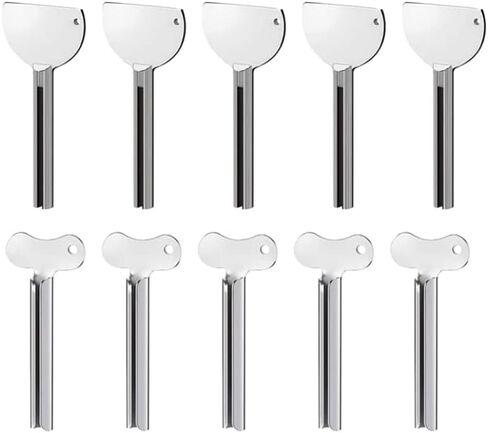 10 Pieces Metal Toothpaste Squeezer Tube Squeezer Press Key Tube Squeezer for Family Washroom Bathroom,Toothpaste,Etc - (Color: Silver) in Saudi Arabia