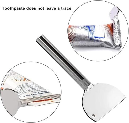 10 Pieces Metal Toothpaste Squeezer Tube Squeezer Press Key Tube Squeezer for Family Washroom Bathroom,Toothpaste,Etc - (Color: Silver) in Saudi Arabia