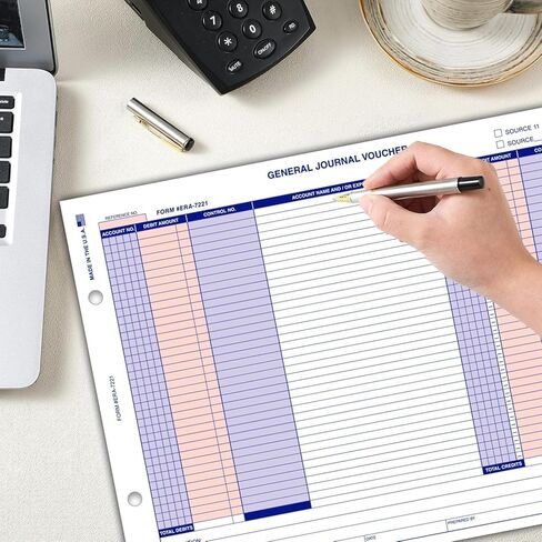 General Journal Vouchers (Form ERA-7221) - Accounting Vouchers Compatible with ERA & Vim - 8.5" x 11" White Paper - 1-Part - Ideal for Financial Recording - 4 Pad (Packaged 100 per pad) in Saudi Arabia