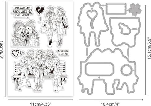 GLOBLELAND Flower Bouquet and Lady Clear Stamps and Metal Cutting Dies Set for DIY Scrapbooking Photo Album Decorative Cards Making Embossing Album Crafts in Saudi Arabia