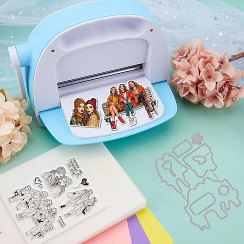 GLOBLELAND Flower Bouquet and Lady Clear Stamps and Metal Cutting Dies Set for DIY Scrapbooking Photo Album Decorative Cards Making Embossing Album Crafts in Saudi Arabia