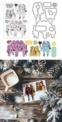 GLOBLELAND Flower Bouquet and Lady Clear Stamps and Metal Cutting Dies Set for DIY Scrapbooking Photo Album Decorative Cards Making Embossing Album Crafts in Saudi Arabia
