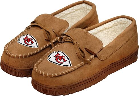 FOCO Men's NFL Logo Moccasin Slippers, Team Color, 9-10 in Kuwait