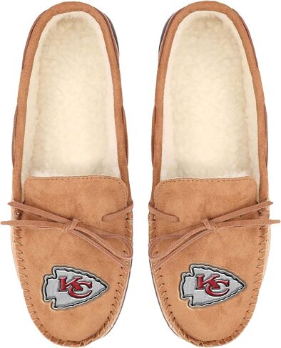 FOCO Men's NFL Logo Moccasin Slippers, Team Color, 9-10 in Kuwait