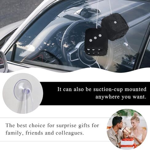 قطعتان من النرد القطيفة الغامضة مع نقاط، زوج مربع 3 بوصة من مرآة الرؤية الخلفية الرجعية زينة معلقة، قلادة نرد ناعمة كلاسيكية عتيقة ديكور مرآة داخلية تلقائية، ملحقات السيارة (أصفر) in Kuwait