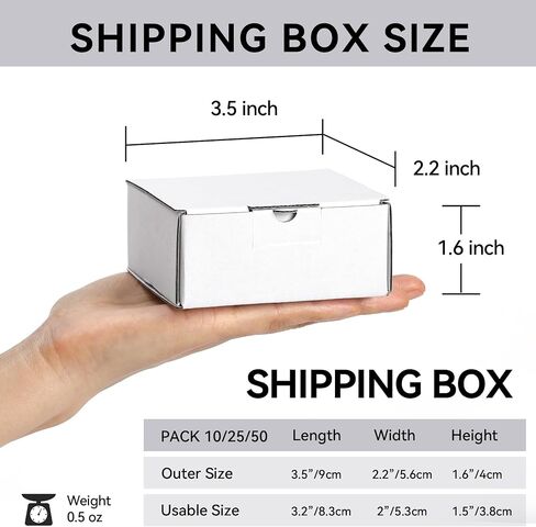Small Shipping Boxes 3.5x2.2x1.6 Inches, 10-Pack Brown Corrugated Cardboard Boxes for Mailing, Storing, Gift Packaging in Saudi Arabia