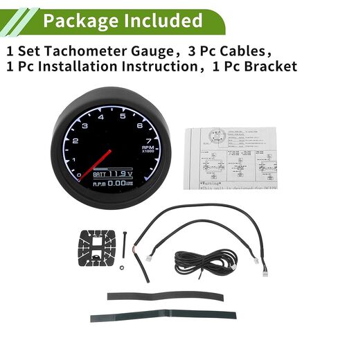 2.5" 60mm Tachometer Gauge Colorful Pointer RPM Tachometer Tach Gauge 0-9000RPM W/Sensor and Bracket Universal Car DC 12V in Saudi Arabia