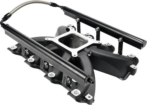 Aluminum Single Plane EFI Intake Manifold for Gen III LS1 LS2 LS6 with Fuel Rail (Black) in Saudi Arabia