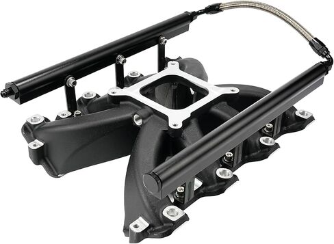 Aluminum Single Plane EFI Intake Manifold for Gen III LS1 LS2 LS6 with Fuel Rail (Black) in Saudi Arabia