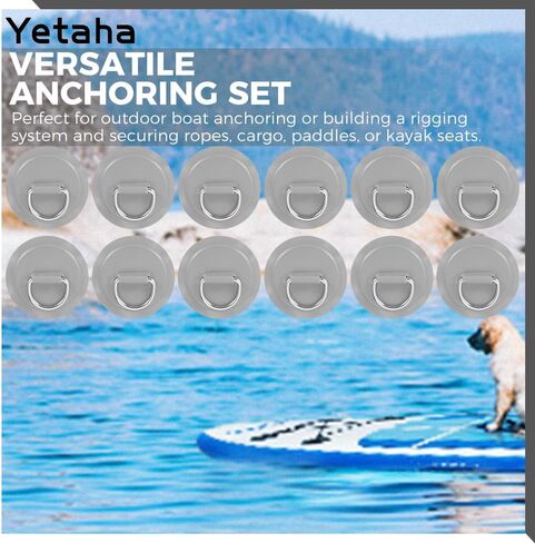 Yetaha 12 قطعة D-Ring PVC التصحيح لقارب قابل للنفخ طوف زورق كاياك زورق ركوب الأمواج مجداف وقوف المجلس in Kuwait