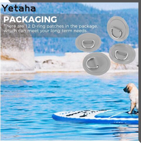 Yetaha 12 قطعة D-Ring PVC التصحيح لقارب قابل للنفخ طوف زورق كاياك زورق ركوب الأمواج مجداف وقوف المجلس in Kuwait
