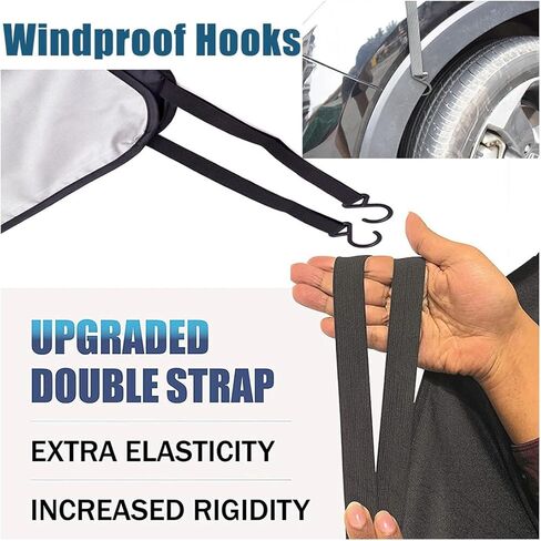 Car Rear Windshield Ice and Snow Cover, Rear Windshield Sunshade and Anti-Frost Cover, Windproof Rear Window Protection, Universal SUV, Truck, Sedan, Van Wind, Snow and Rain Cover for Rear Mirror in Saudi Arabia