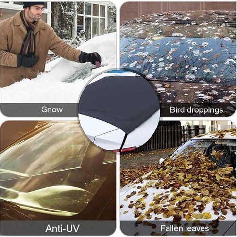 Car Rear Windshield Ice and Snow Cover, Rear Windshield Sunshade and Anti-Frost Cover, Windproof Rear Window Protection, Universal SUV, Truck, Sedan, Van Wind, Snow and Rain Cover for Rear Mirror in Saudi Arabia