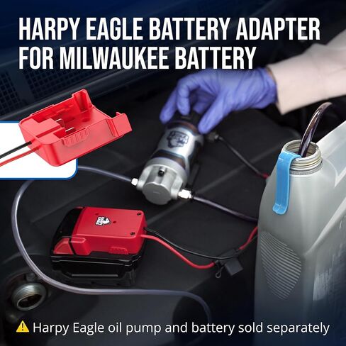 Harpy Eagle Battery Adapter for Yellow 20V MAX Batteries – Compatible Oil Extractor Pump – Includes 30A Fuse, WAGO Connectors & 12AWG Wires – Battery & Pump Not Included in Saudi Arabia