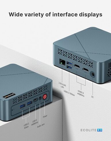 Mini Gaming PC P1, AMD Ryzen 7 5700U (8C/16T, up to 4.3Ghz) 32GB DDR4 1TB SSD Mini Computers, Dual Channel, 4K@60Hz Triple Display Mini Desktop Computers 2500mbps LAN/WiFi 6E/Bluetooth 5.2 in Kuwait