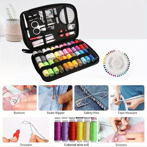 Sewing Kit Basic, Portable Needle and Thread Kit Including Sewing Supplies and Accessories for Home Emergency Repair and Travel (130pcs) in Saudi Arabia