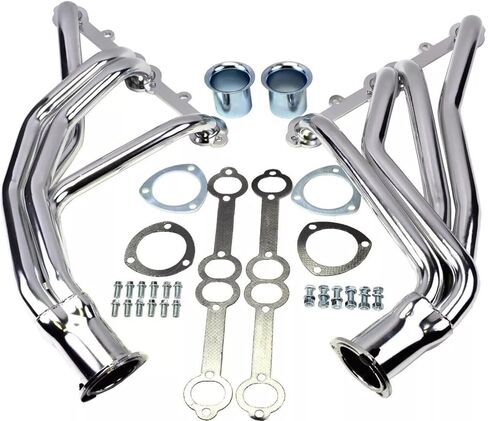 Polished Stainless Long Tube Headers for Small Block Chevy SBC Engines – Fits 1973–1991 Chevy GMC C/K Series Trucks, Blazer, Jimmy, Suburban – Compatible with 265–400 V8 – 2WD and 4WD Applications in Saudi Arabia