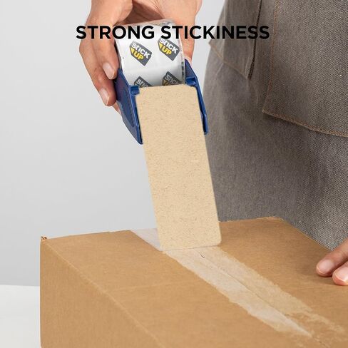 STICK UP 6 عبوات من شريط التعبئة الصامت بدون ضوضاء مع موزع، 1.96 بوصة × 33 ياردة شريط تغليف شفاف بدون ضوضاء (1 بوصة أساسية)، شريط تعبئة هادئ من الدرجة الصناعية الثقيلة للشحن والتخزين المتحرك in Kuwait